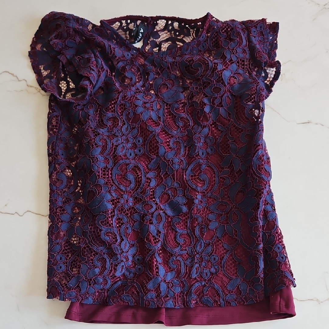 A. Byer Women's Lace Blouse - Deep Purple